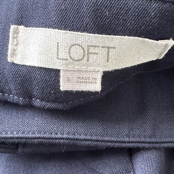 LOFT Sailor Blue Cuffed Ankle Trouser Pants - Women's Size 8 - Picture 5 of 5